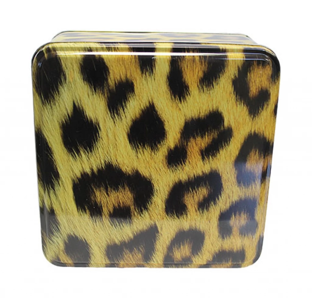 Decorative Metal Box with Tiger Pattern