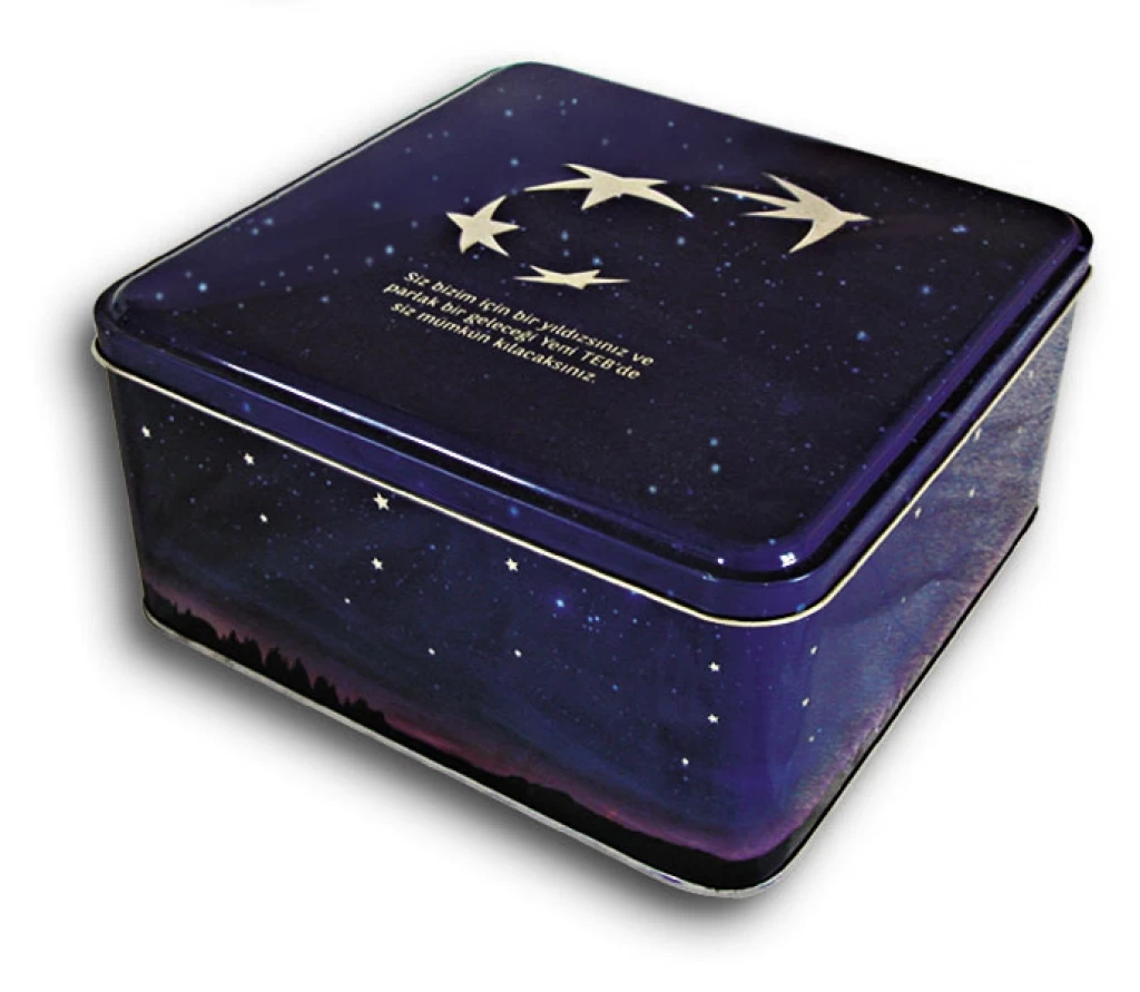 Square Decorative Storage Tin Box