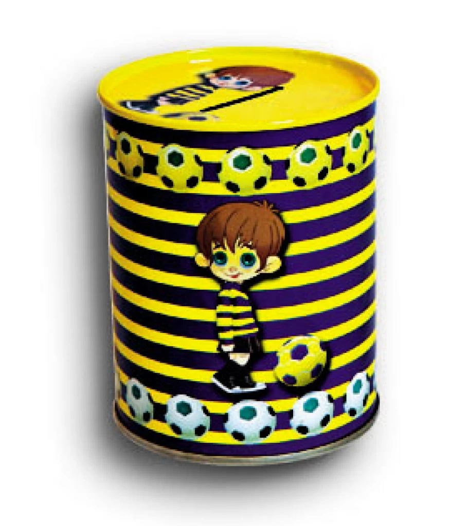 Round Decorative Tin Piggy Bank 2