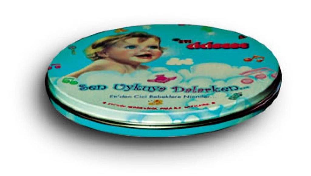 Dekoratif Yuvarlak Teneke CD Kutusu