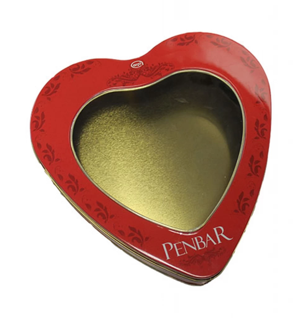 Heart-Shaped Windowed Metal Box