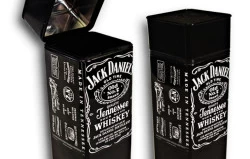 Hinged Lid Liquor Bottle Tin Box