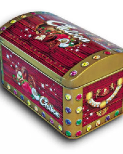 Rectangular Chest Lid Decorative Tin Box