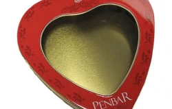 Heart-Shaped Windowed Metal Box